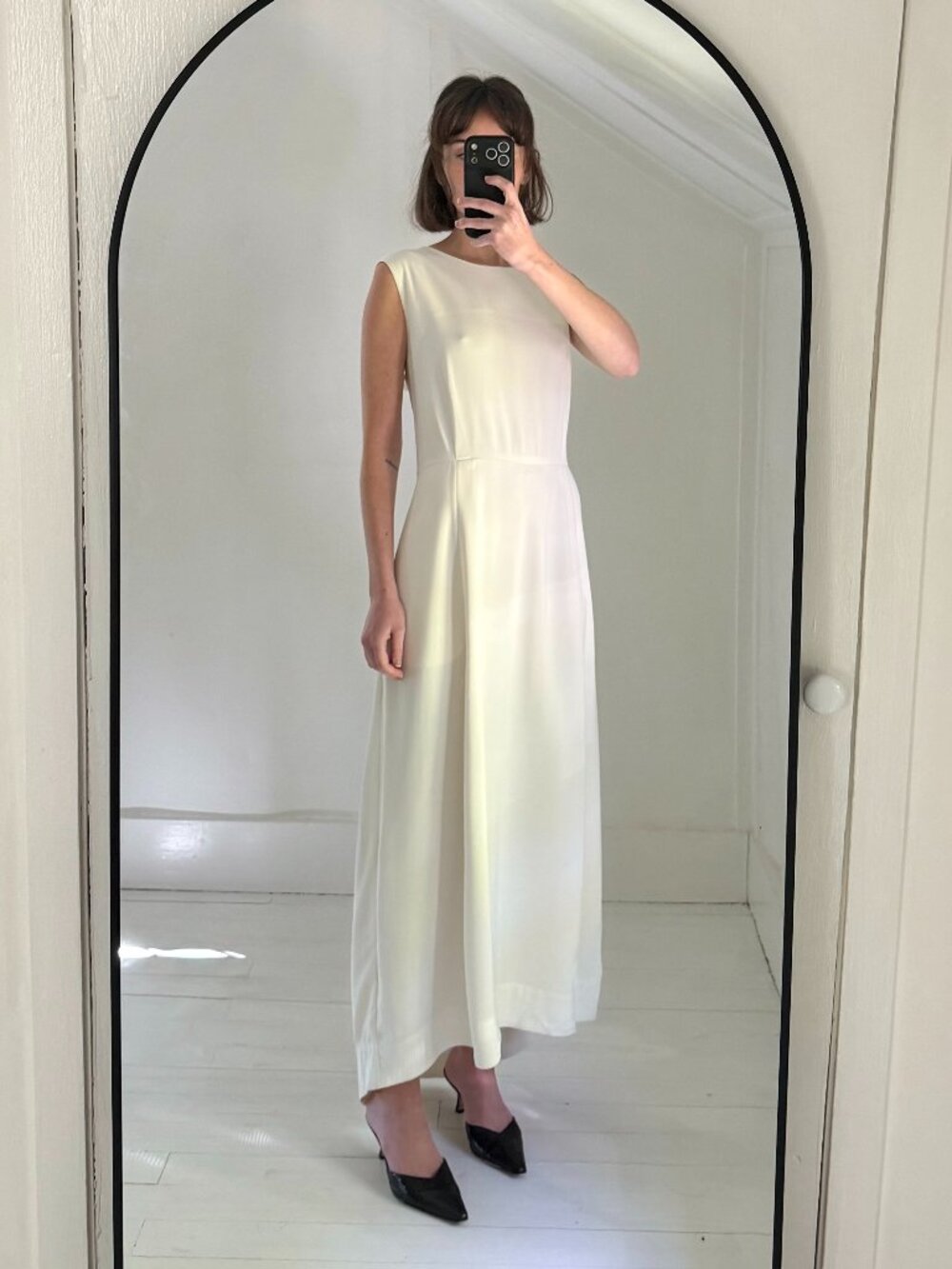Co Collection Sleeveless High-Low Midi Dress in Ivory Size XL Retail $725